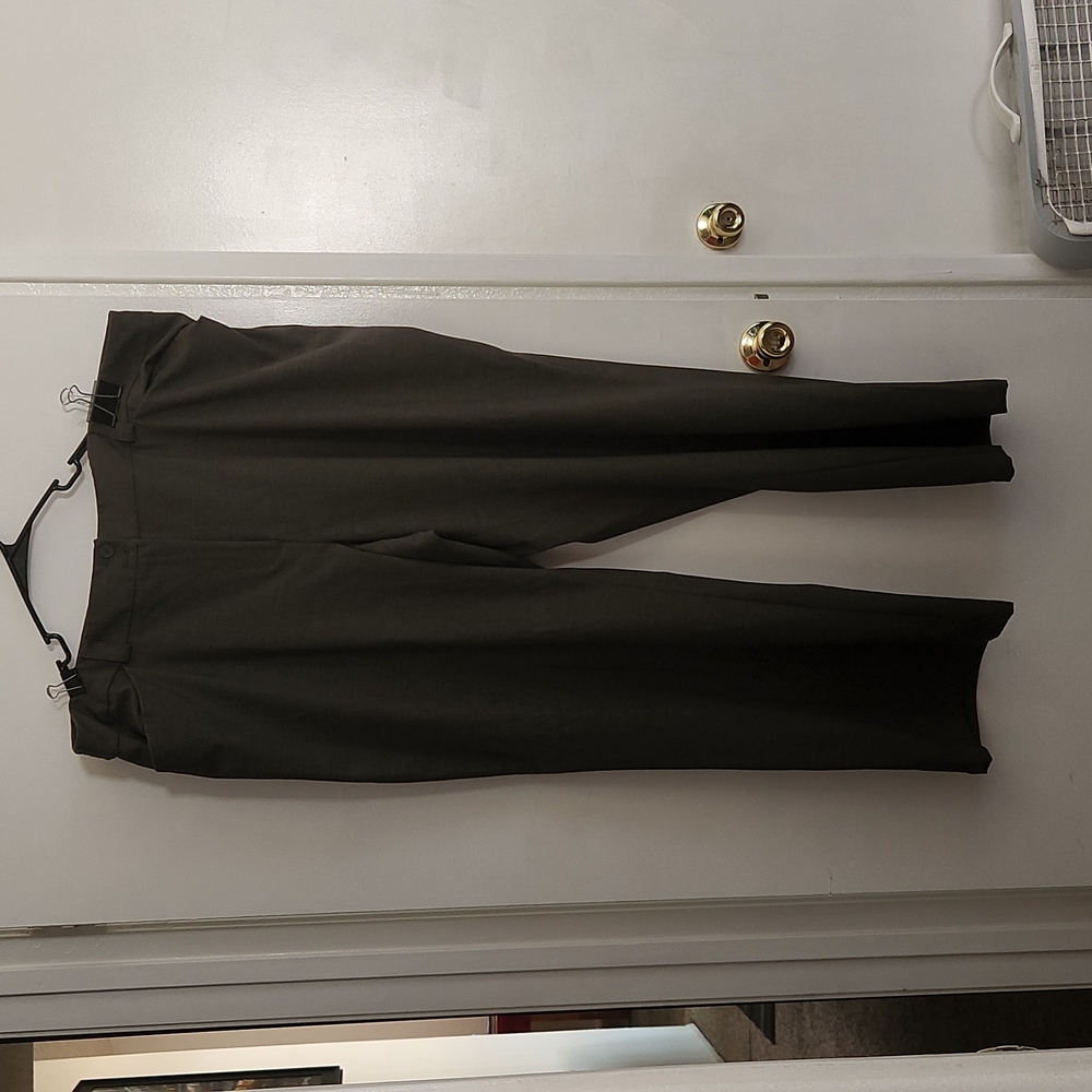 LaneBryant Dark Olive Green Dress Pants, Size 24 Tall